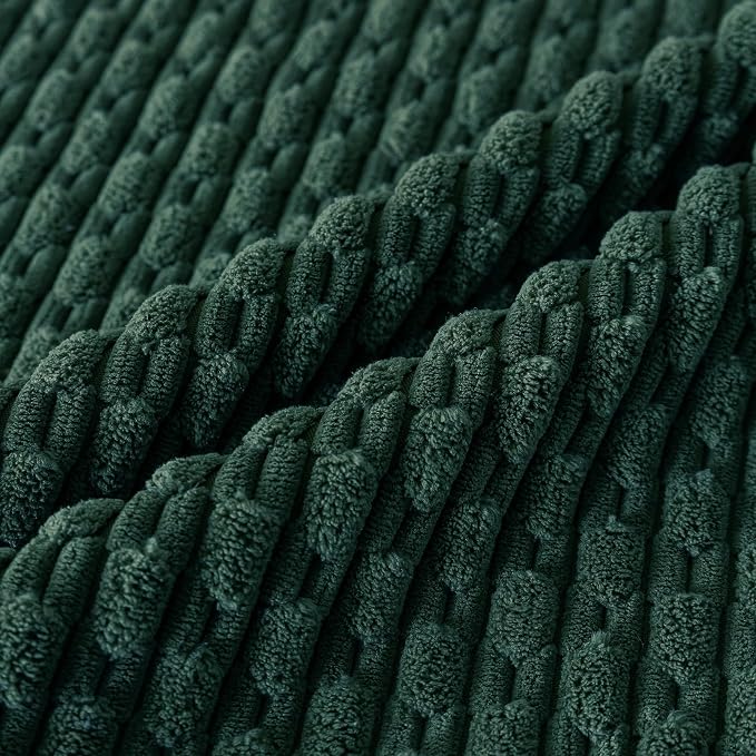 Set of 4 Dark Green Decorative Throw Pillow Covers 18x18 Inch Corduroy Pillow Covers for Bed Couch Sofa Living Room Soft Square Cushion Cases