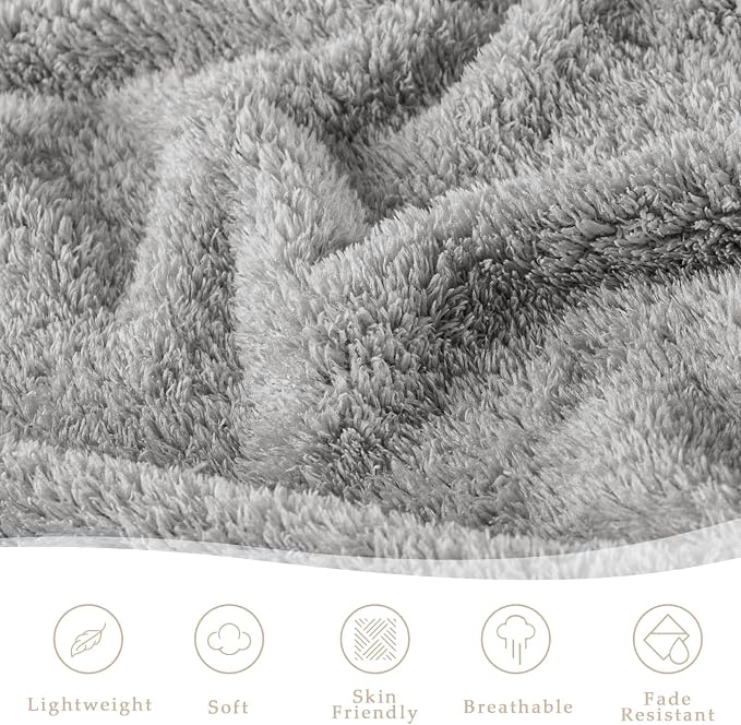 Exclusivo Mezcla Fleece King Size Bed Blanket, Ultra Soft, Lightweight and Fuzzy Light Grey Blanket for Women, Home Decor, 90x104 Inches