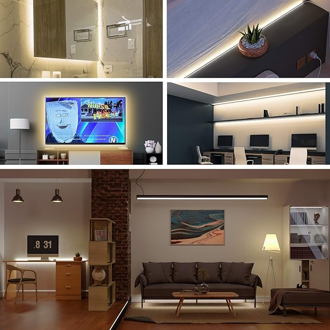 BTF-LIGHTING FCOB COB FOB LED Strip Lights 5V USB CCT 6.56FT 1280LEDs Tunable 2700K/4000K/6500K 10mm Width Dimmable 90+High CRI Flexible High Density for TV Backlight PC Bedroom Kitchen Home DIY Decor