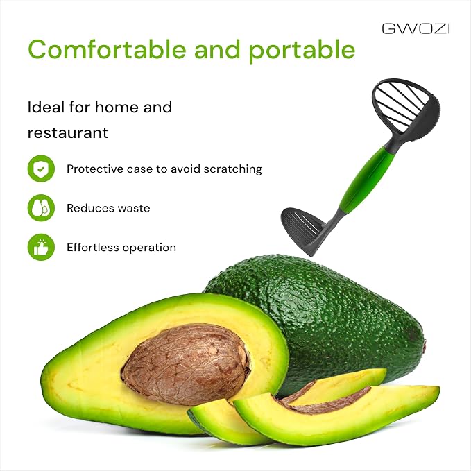 Avocado Masher 3 in 1 - Multifunctional Avocado Slicer Cutter - Plastic Avocado Peeler - Avocado Tool 3-in-1 for Guacamole