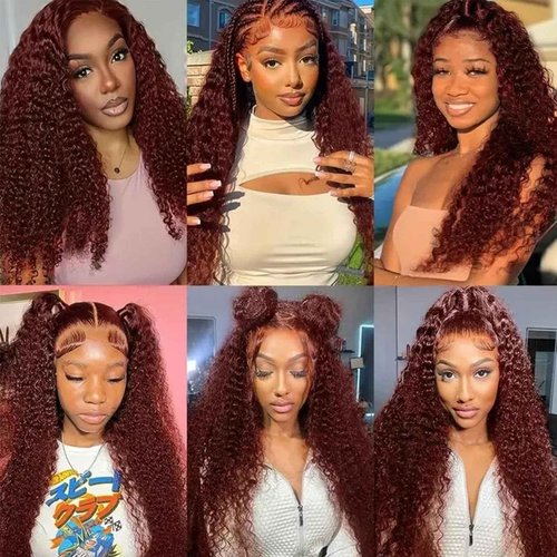 Fabimiya Human Hair Bundles Copper Red Brown 33# Jerry Curly 26 28 30 Inch Bundles Human Hair 100% Unprocessed Soft Sewn In Hair with Double Weft for Black Women