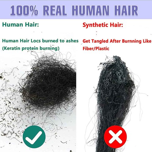 6-18 Inch Dreadlock Extensions Human Hair Fully Handmade Human Hair Dreadlock Extensions for Man/Women Locs Extensions Human Hair Can Be Dyed Bleached Curled… (16Inch-30Strands, 0.6CM Width-1B/30#)