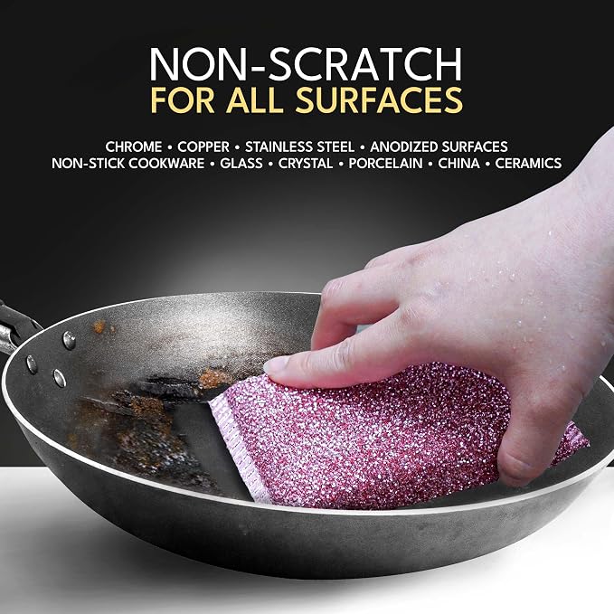 Dish Sponges for Kitchen (3 Pcs) Non-Scratch Scrub Sponges for Dishes, Pots, Pans, Glass, Stainless Steel & Nonstick Cookware–Odor-Resistant, Quick-Dry, Flexible, Durable & Reusable Cleaning Scrubbers