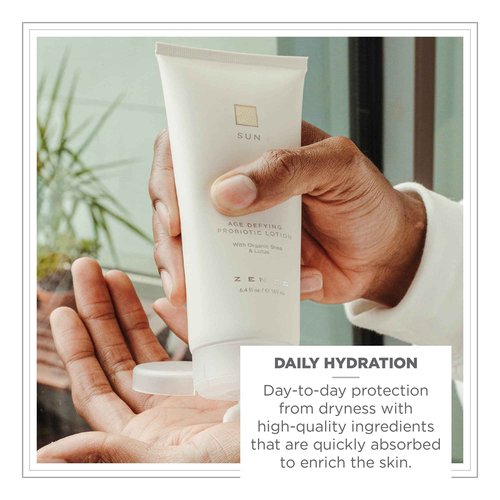 ZENTS Body Lotion and Cashmere Oil Set (Sun), Anti-Aging Probiotic Lotion, Soften and Moisturize Skin with Organic Coconut Oil, Moisturize and Nourish Dry Skin, Powerful Healing Duo