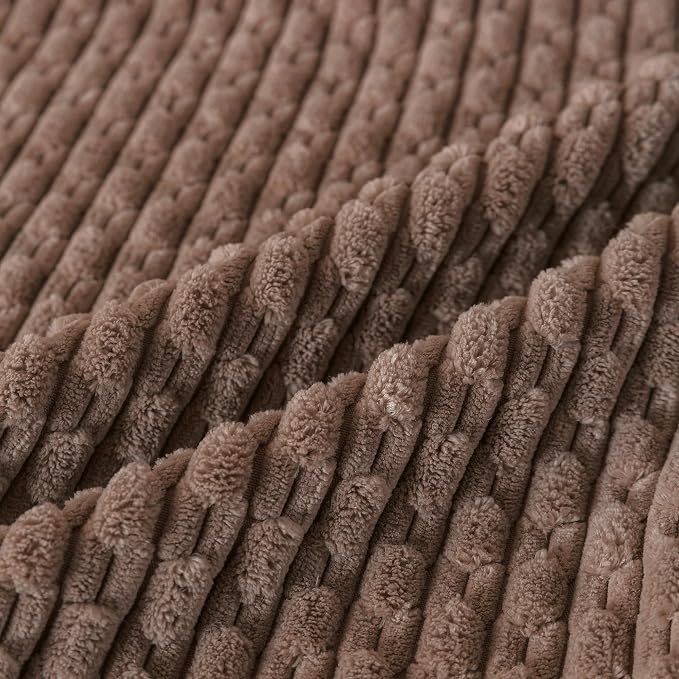 Set of 4 Light Brown Decorative Throw Pillow Covers 12x20 Inch Corduroy Pillow Covers for Bed Couch Sofa Living Room Soft Cushion Cases