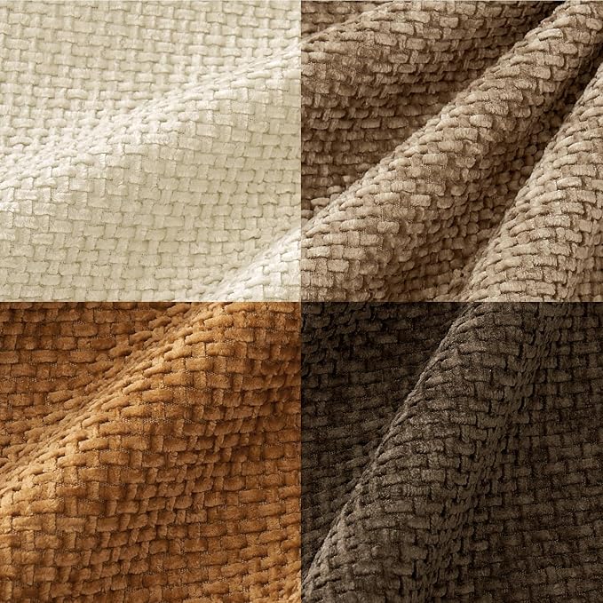 MIULEE Pack of 4 Brown Couch Throw Pillow Covers 16x16 Inch Soft Decorative Chenille Pillows Farmhouse Accent Cushions for Boho Home Decor Spring Sofa Bedroom Living Room