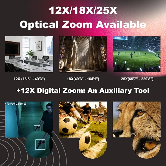 zowietek 4K PTZ Camera(Native NDI|HX3), ZowiePTZ, Ergo-Ease Remote Control, ZowieX APP Manager, 18X Optical+12X Digital Zoom, SDI/HDMI/USB, RTSP/RTMP(s)/SRT Stream, Meeting, Church, Event, Teaching