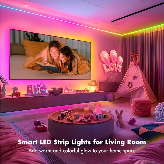 MFWW 66FT Strip Lights, Smart IC RGB LED Lights Multiple Colors on One Line, App+Remote Control, Timing, Multimodal, Music Sync, Color Changing Lights for Bedroom, Party Home Decor