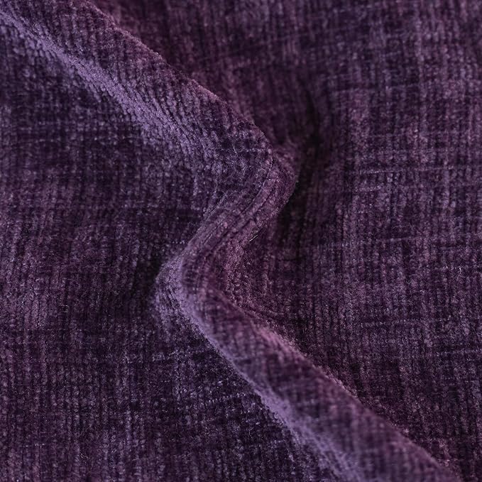 CaliTime Throw Pillow Covers Decorative 22 X 22 Inches Pack of 2 Cozy Chenille Cushion Cases for Couch Sofa Bed Living Room Home Plum Purple