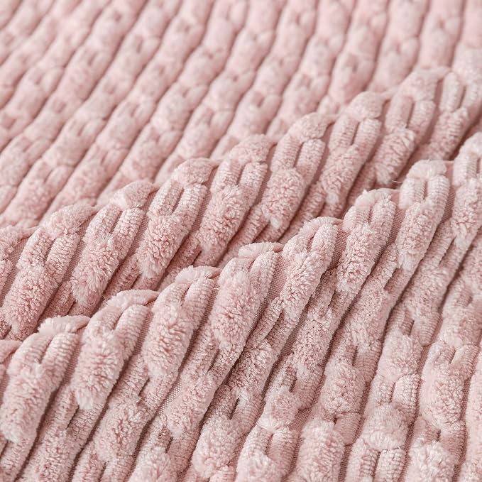 Set of 4 Light Pink Decorative Throw Pillow Covers 20x20 Inch Corduroy Pillow Covers for Bed Couch Sofa Living Room Soft Square Cushion Cases