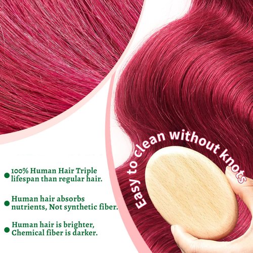 99J Burgundy Wig Human Hair 13x6 Body Wave Lace Front Wigs Human Hair 180% Density 99j Burgundy Lace Front Wigs Red Wine Glueless Wigs Pre Plucked for Women 18 Inch