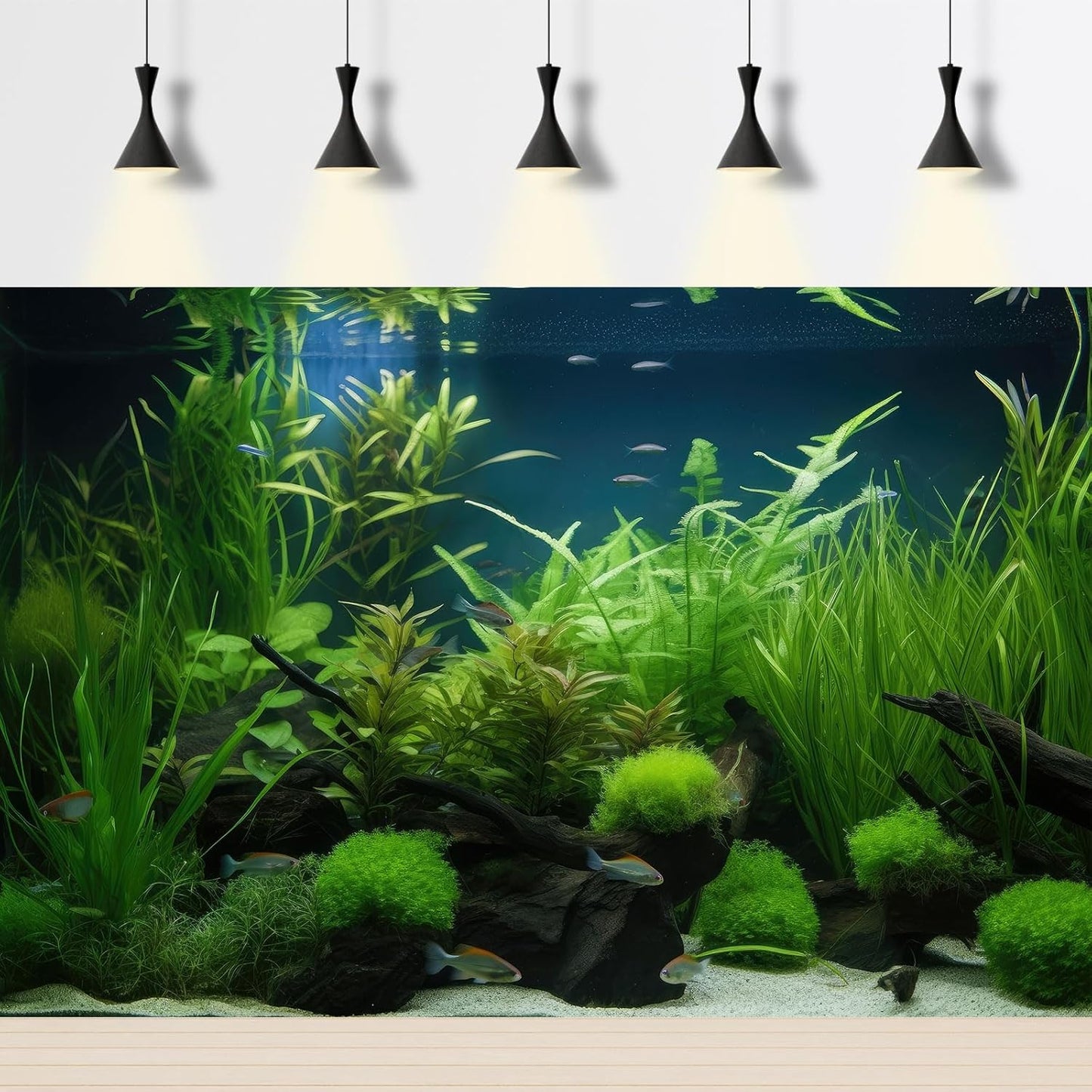 Aquarium Background Diverse Collection of Aquatic Plants Seagrasses Terrarium Background Redwood Root Moss Tropical Style Underwater Plants Fish Tank Background Under The Sea Aquarium Backdrop 30x18in