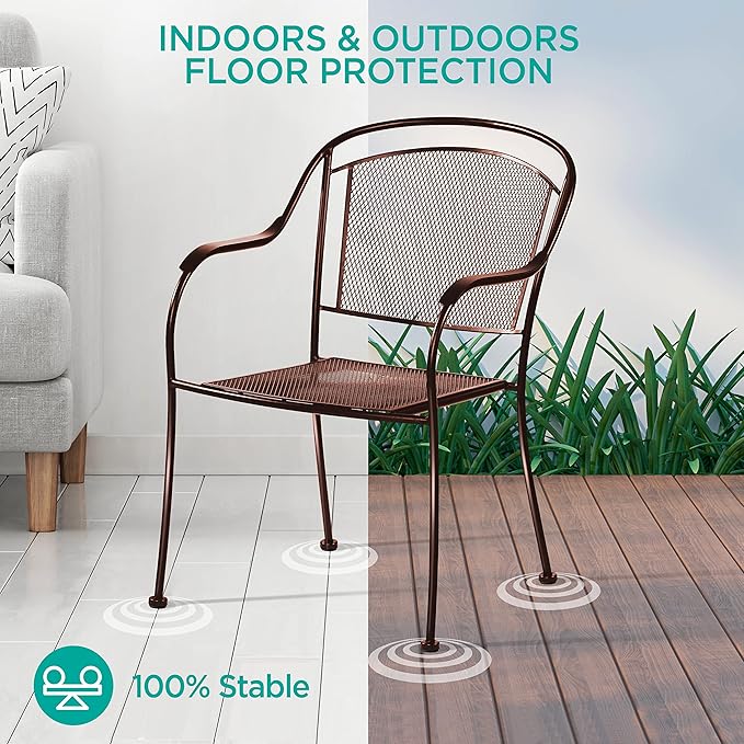 Wrought Iron Patio Furniture Feet Caps (32 Pack, Black) - 1.5" Round Plastic Outdoor Chair Leg Caps, Patio Furniture Replacement Feet