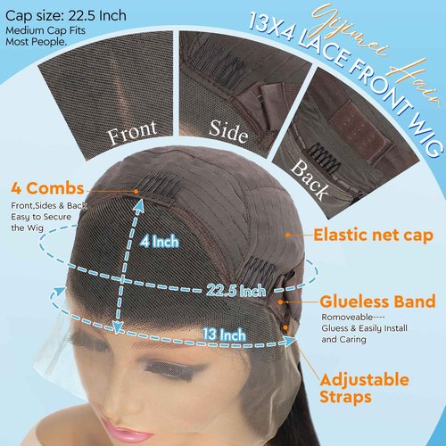 Deep Wave Lace Front Wigs Human Hair Deep Curly Human Hair Wig 13x4 Hd Transparent Frontal Wigs 200% Density Glueless Wigs Curly Wave Wig for Women Pre Plucked with Baby Hair Natural Color(18 Inch)