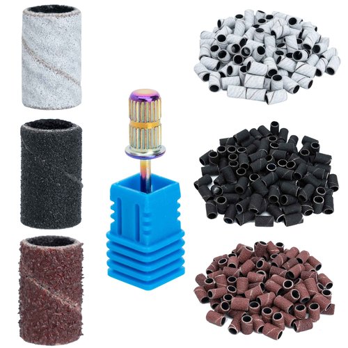 Delanie Nail Drill Purple & 300Pcs Sanding Bands Bundle