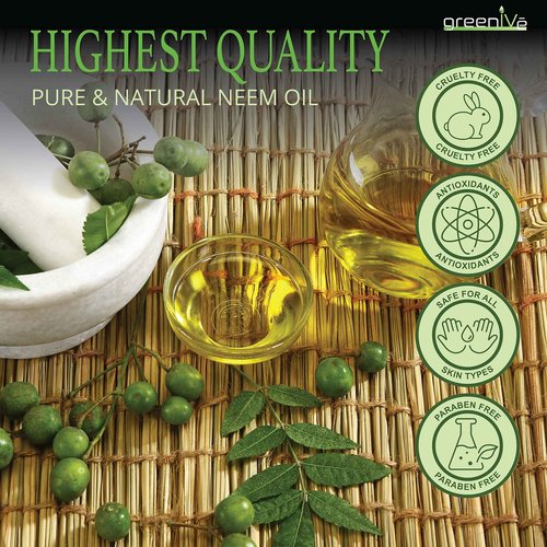GreenIVe Neem Oil, 100% Cold Pressed Virgin, Pure Unrefined, 128 Fl Oz (1 Gallon), Natural Plant-Based, Non-GMO