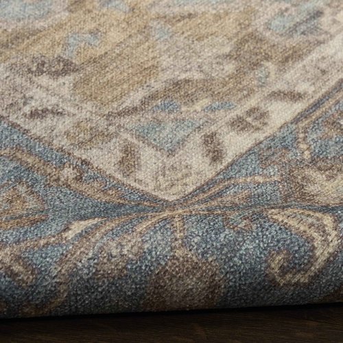 Nourison Home Vintage Washables Blue Green 5'3" x 7'3" Area Rug - Easy Clean, Non Shedding, Bed Room, Living Room, Dining Room, Kitchen (5' x 7')