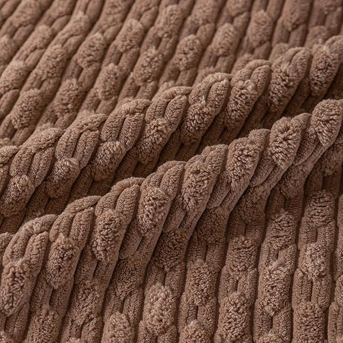 Set of 4 Beige Brown Coffee Decorative Throw Pillow Covers 20x20 Inch Corduroy Pillow Covers for Bed Couch Sofa Living Room Soft Square Cushion Cases