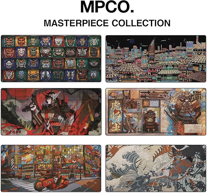 MPCO. Original Large Gaming Desk Mat – 36" x 17" Aeroglyde Masterpiece Shogun Full Desk Mouse Pad for Smooth Precision – Non-Slip, Washable Extra-Large PC Mouse Pad for Gaming Sessions
