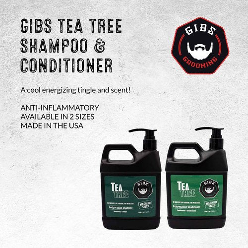GIBS Tea Tree Shampoo & Conditioner Set, Each 1 Liter