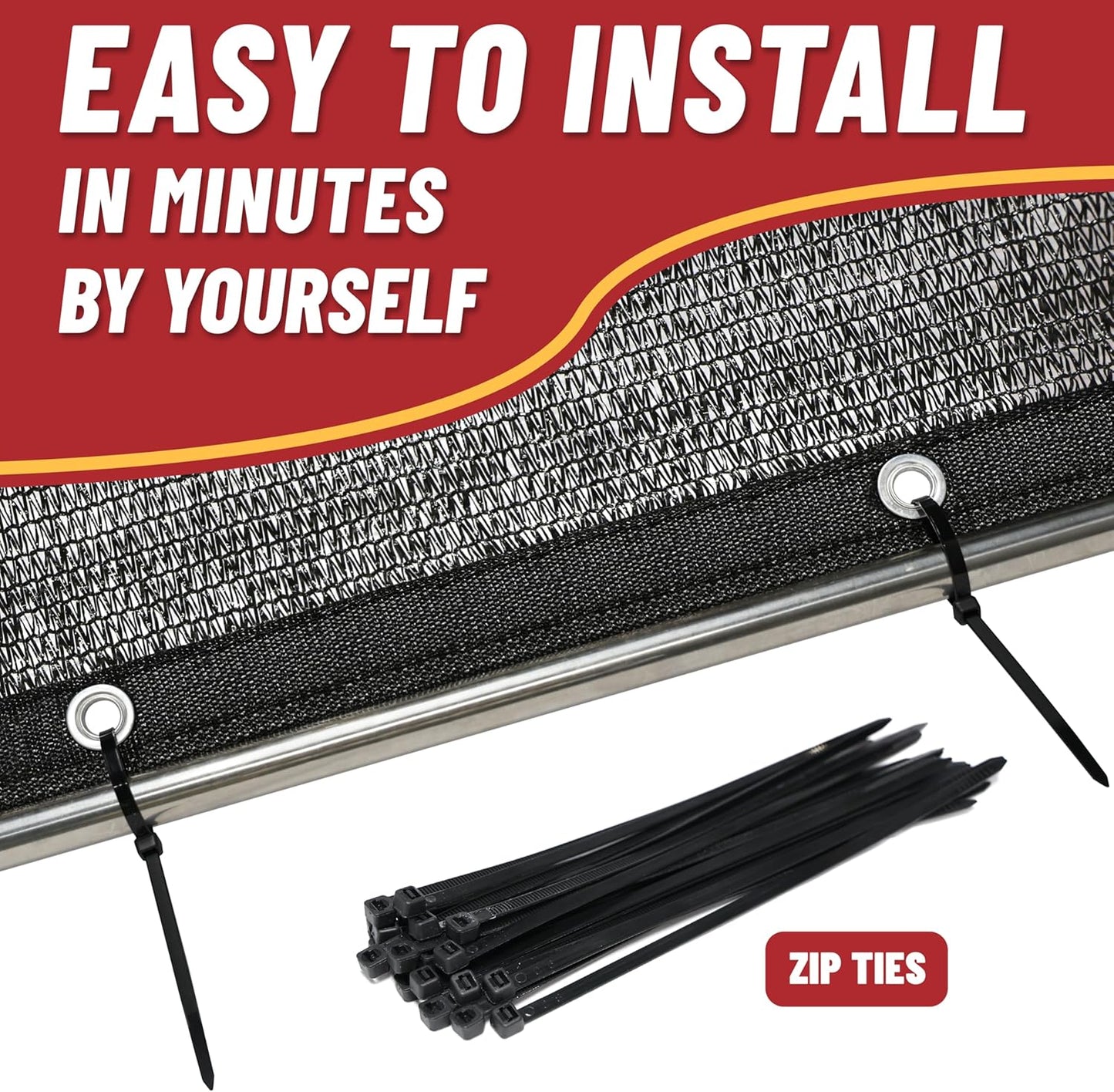 ShadeMart 50% Shade Cloth for Plant, Black 3FT x 56FT Custom Size Outdoor Shade Tarp, Shade Cover with Upgrade Grommets and Zip Ties, Netting Sunblock Net for Vegetables Flower Garden Greenhouse