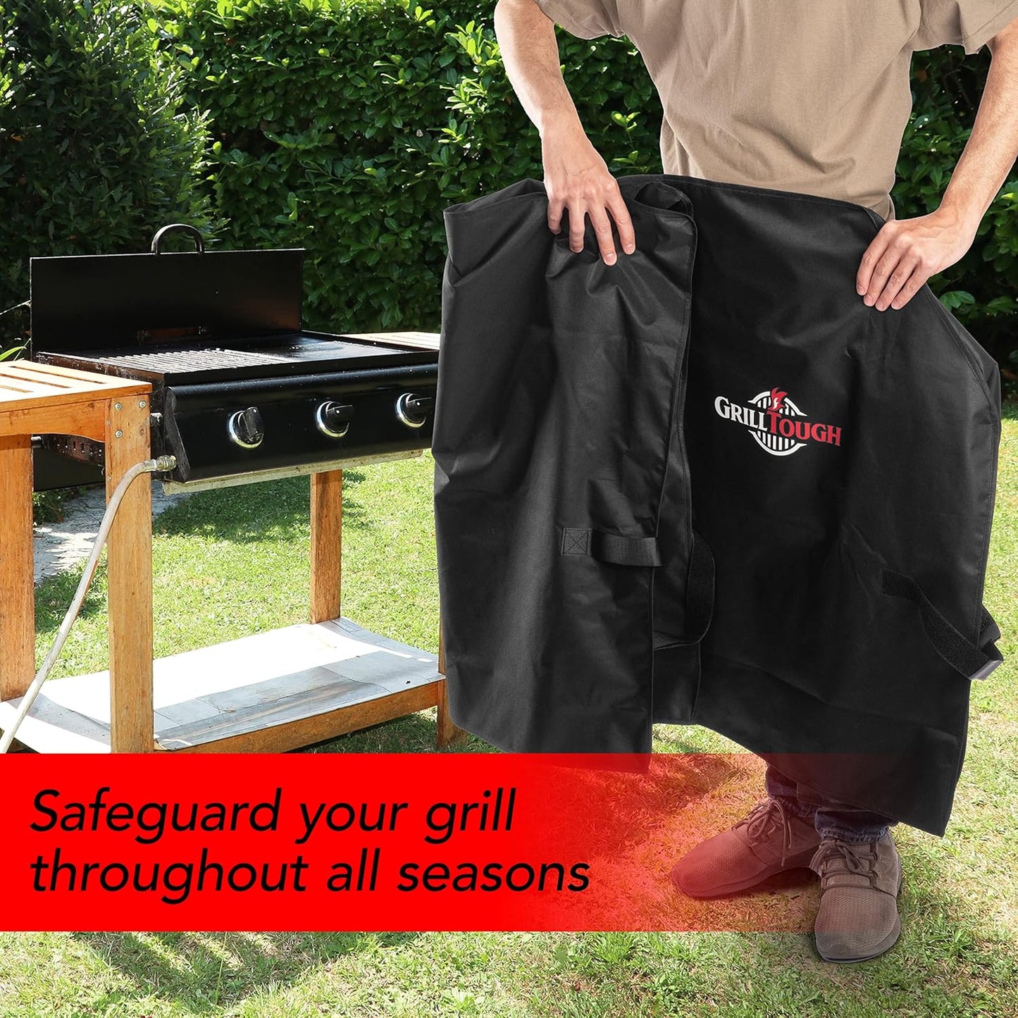 Heavy Duty Griddle Cover for Outdoor Griddle, Fits 36 Inch Griddle – Waterproof, Weather Resistant, UV & Fade Resistant with Adjustable Straps – Flat Grill Cover, Black