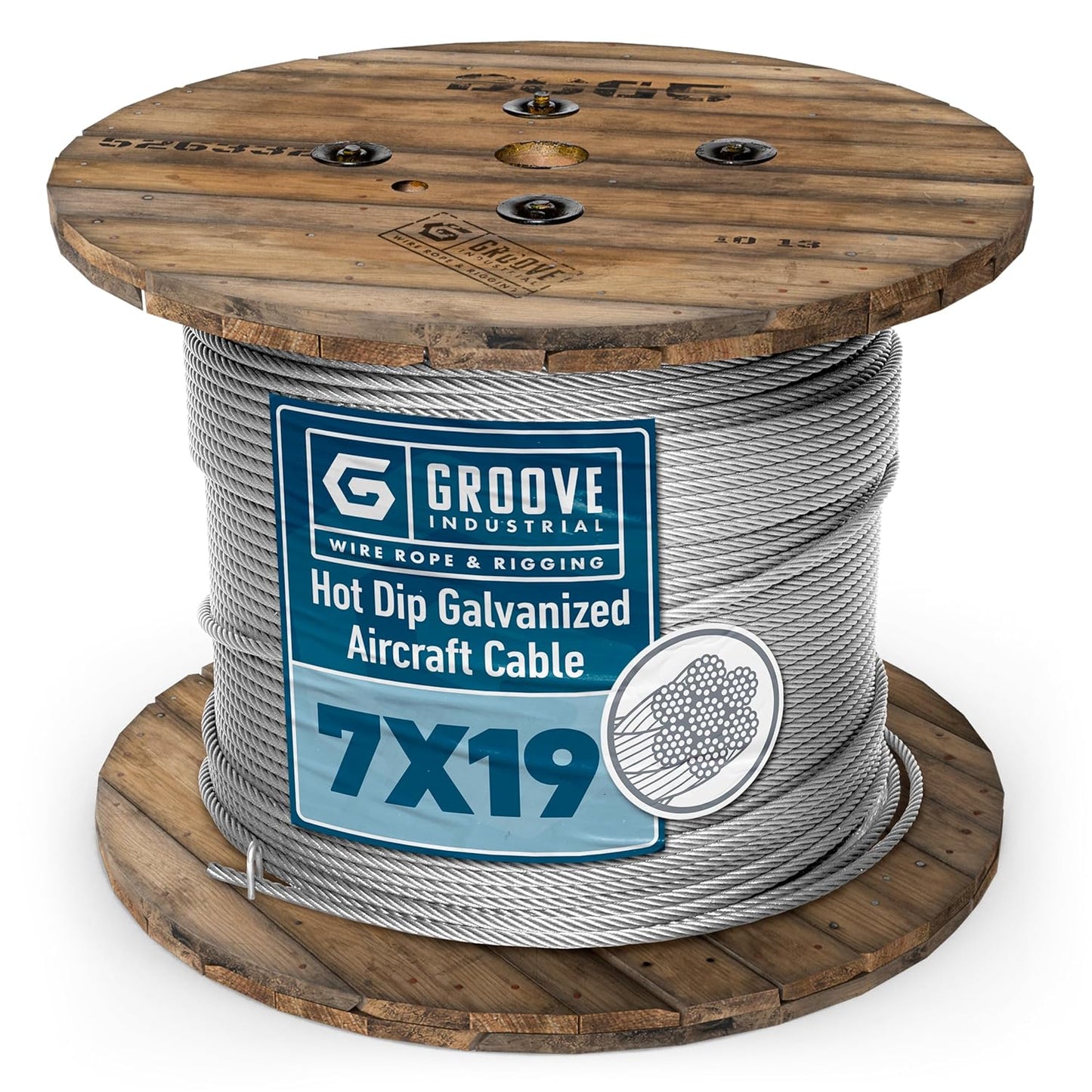 3/8’’ 7x19 Hot Dip Galvanized Aircraft Cable – Steel Wire Rope - 3500 Feet