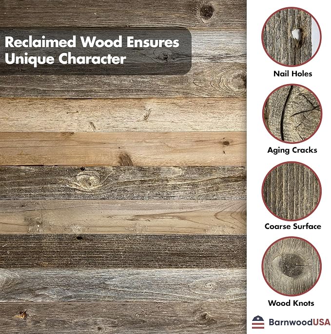 BARNWOODUSA Rustic Farmhouse Decorative Ladder - Our 5 ft Ladder can be Mounted Horizontally or Vertically and is Crafted from Upcycled Wood No Assembly Required Smoky Black