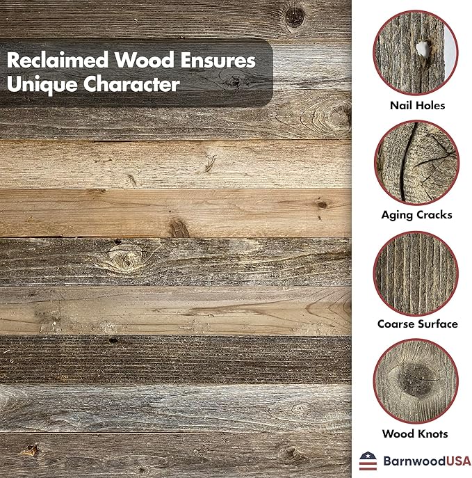 BARNWOODUSA Rustic Farmhouse Decorative Ladder - Our 47 inch Ladder can be Mounted Horizontally or Vertically and is Crafted from Reused Wood No Assembly Required Brown
