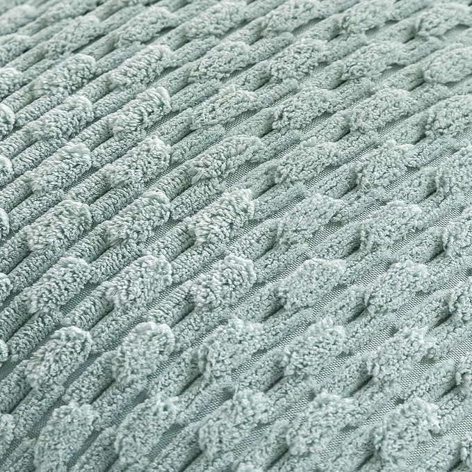 Set of 4 Aqua Decorative Throw Pillow Covers 16x16 Inch Corduroy Pillow Covers for Bed Couch Sofa Living Room Soft Square Cushion Cases