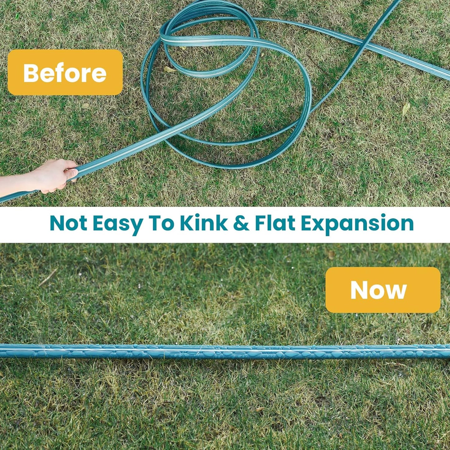 LINEX Sprinkler Soaker Hose 75 ft 2 pack for Garden Lawn Watering Hose with Stakes