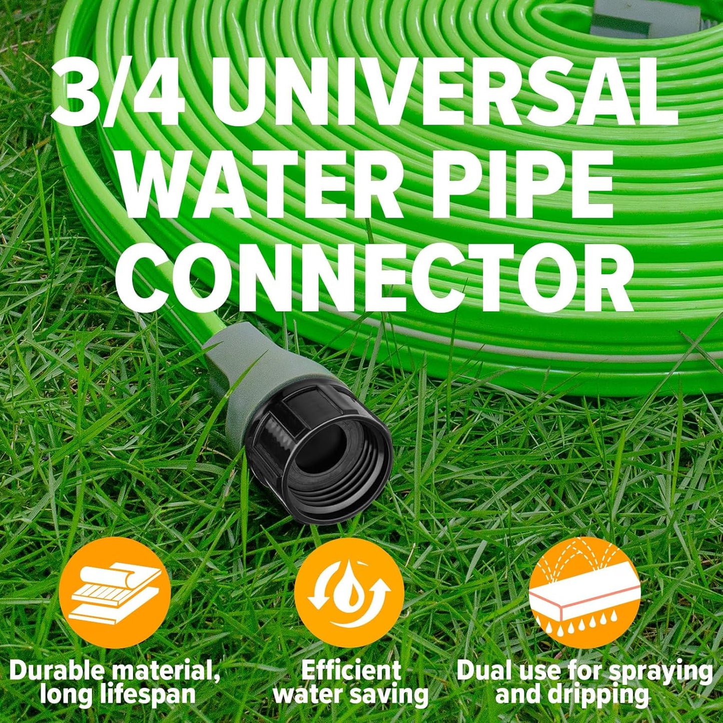 LAVEVE Sprinkler Soaker Hose for Yard 15 FT, Heavy Duty Garden Water Hoses with Stakes, Sprinklers System for Lawn, Flexible Drip Irrigation Tubing