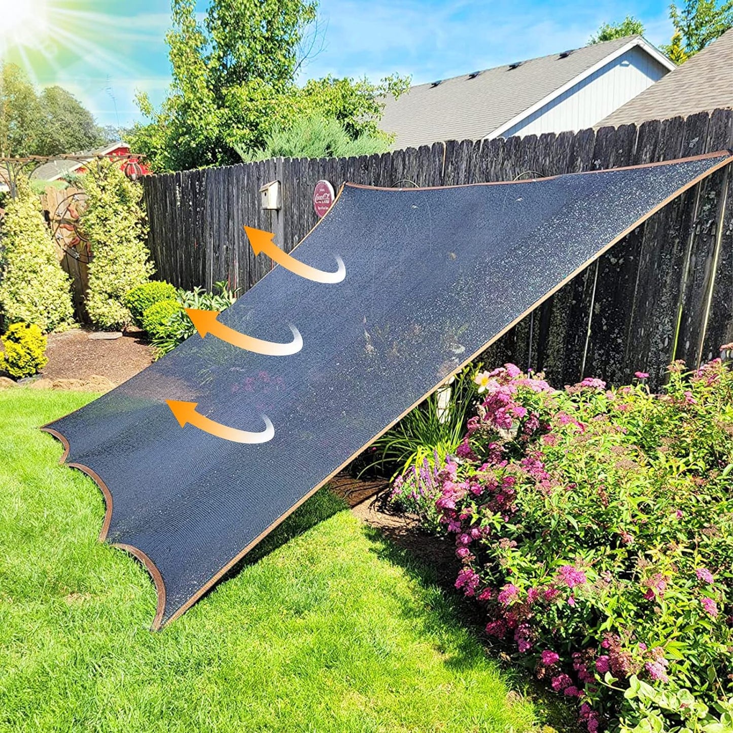 QLOFEI Shade Cloth for Garden, 70% Sun Screens for Patio Pergola Outdoor, Easy to Hang Mesh Tarp Shade Cloth with Grommets, Shade Neting Cover for Kennel Chicken Coop Plant Shade Sail, 4x10 FT