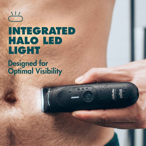 Gillette i7 Intimate Men’s Premium Pubic Hair Trimmer, Waterproof LED Body Hair Trimmer for Men, Manscaping Body Groomer