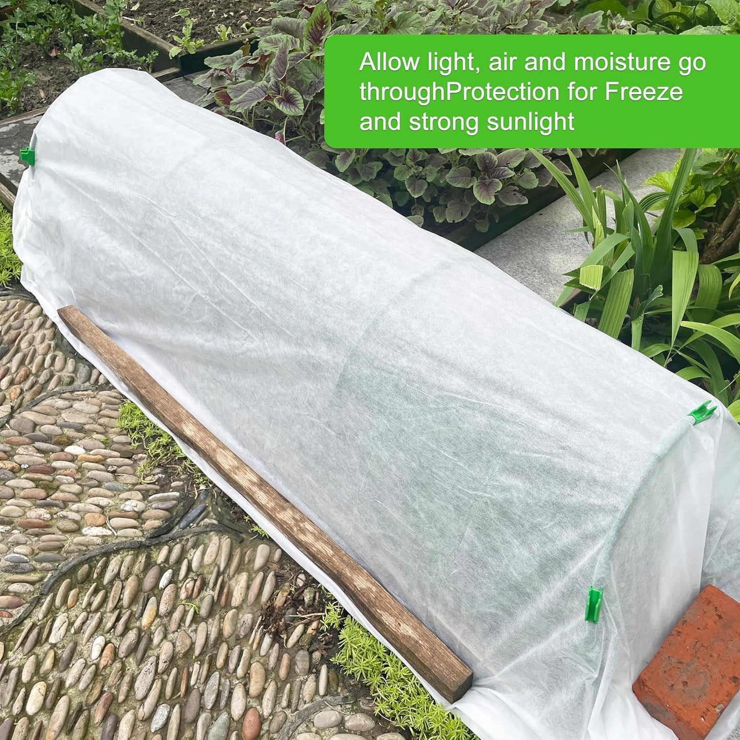 YFFSIDMY Plant Covers Freeze Protection, 6.5'x16' Frost Blankets for Outdoor Plants, Winter Tree Frost Cloth Plant Freeze Protection, Garden Heat Protection Floating Row Cover, White
