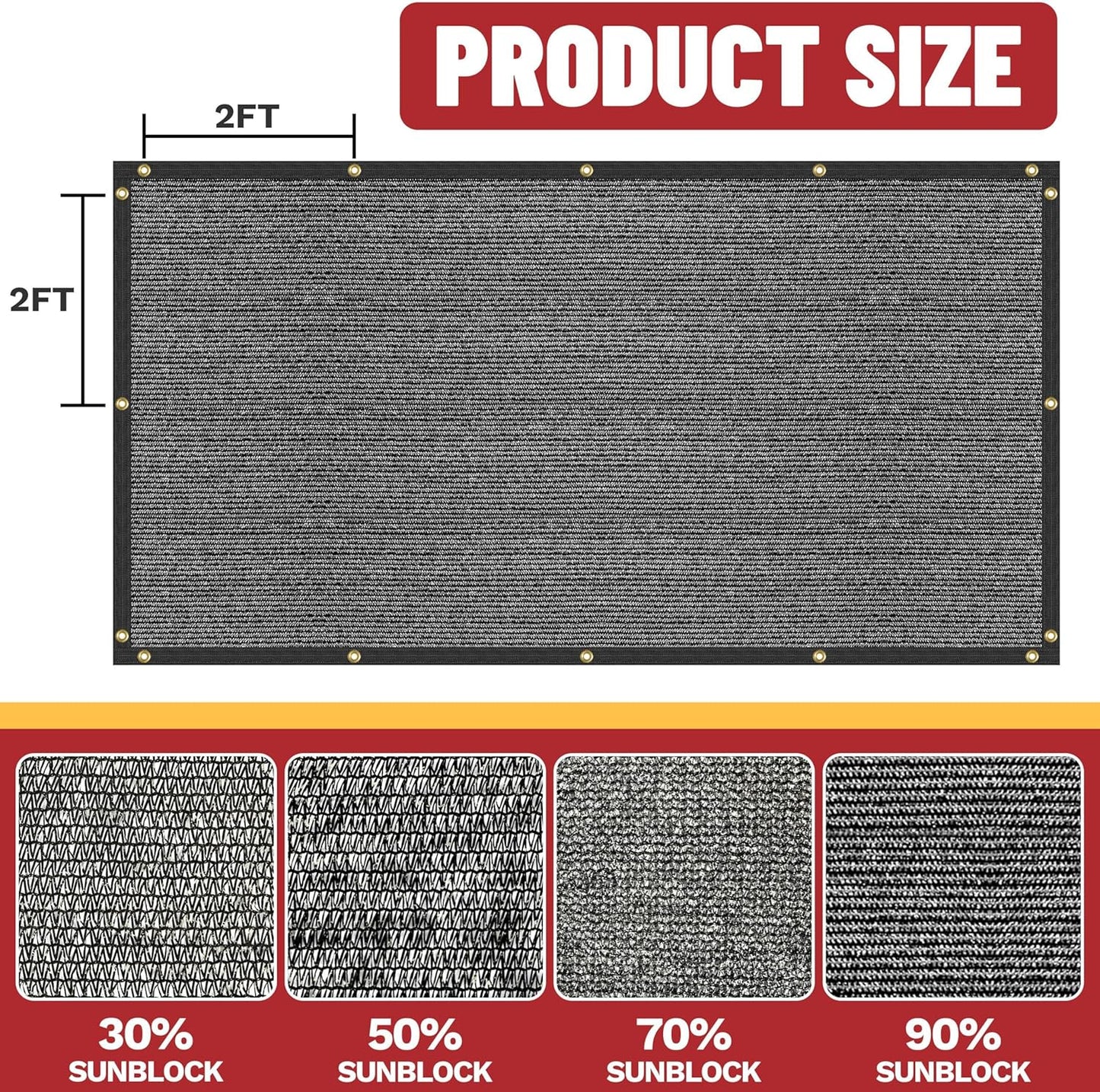 ShadeMart 50% Shade Cloth for Plant, Black 11FT x 96FT Custom Size Outdoor Shade Tarp, Shade Cover with Upgrade Grommets and Zip Ties, Netting Sunblock Net for Vegetables Flower Garden Greenhouse