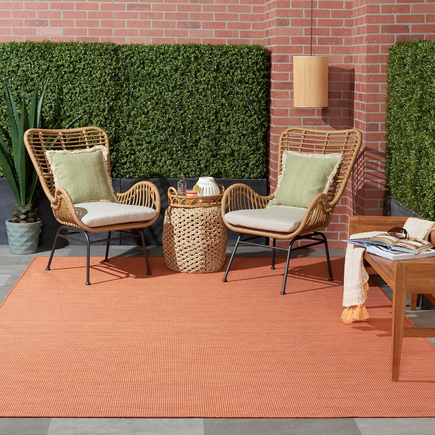Nourison Home Positano 7' x 10' Terracotta Fabric Modern Area Rug (7' x 10')